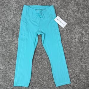 NEW Athleta Ultimate Stash II Capri Aqua Blue Mint Green Small Petite SP NWT $99